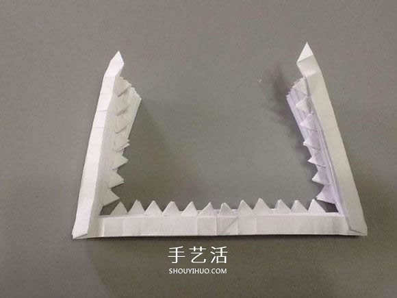 鲨鱼嘴的折纸方法图解 怎么折鲨鱼嘴步骤图(图72)