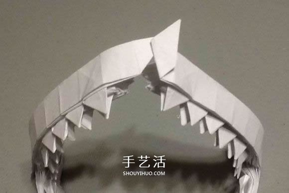 鲨鱼嘴的折纸方法图解 怎么折鲨鱼嘴步骤图(图80)