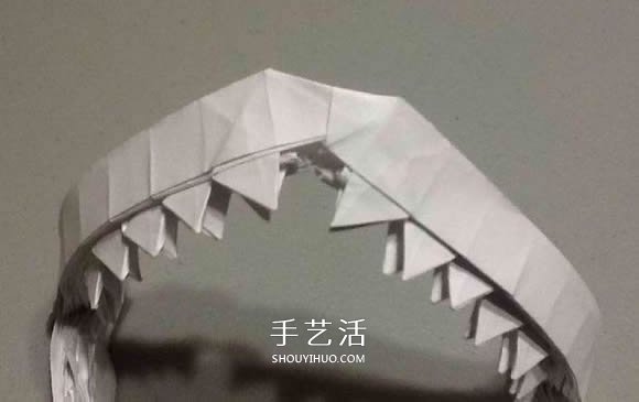 鲨鱼嘴的折纸方法图解 怎么折鲨鱼嘴步骤图(图83)