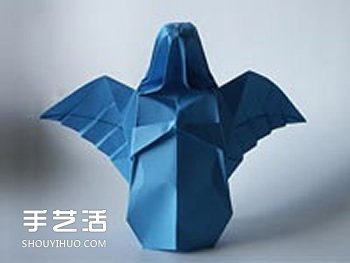 折纸带翅膀天使图解教程 立体天使的折叠方法 - 双维造物网