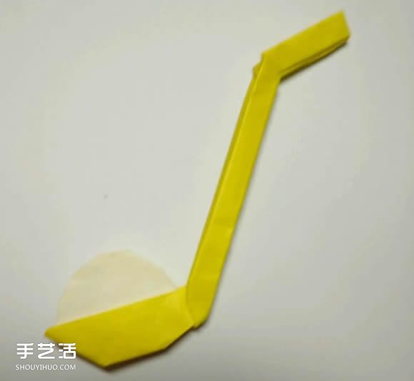 折纸元宵的折法图解教程 包括盛元宵的勺子(图21)