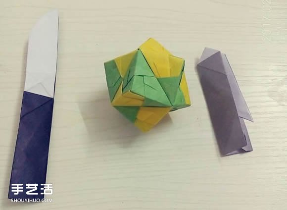 折纸折叠小刀的折法 手工折可折叠弹簧刀图解(图16)