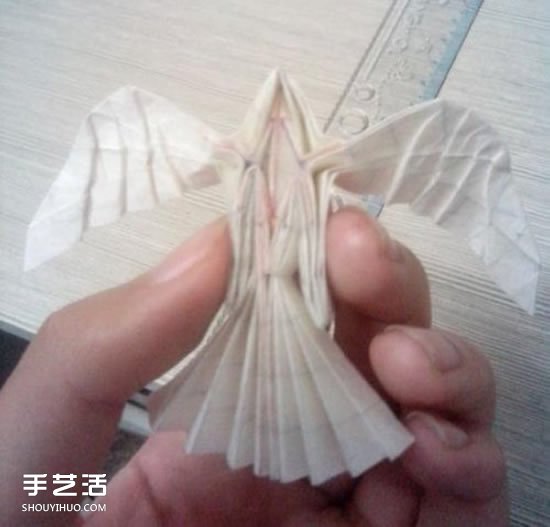 美丽天使的折纸方法 手工折叠立体天使图解(图44)
