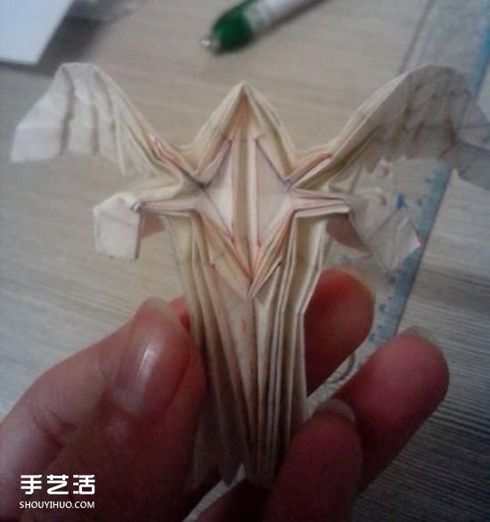 美丽天使的折纸方法 手工折叠立体天使图解(图51)