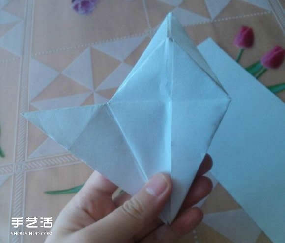 三角钢琴的折纸图解 怎么折立体三角钢琴步骤(图17)
