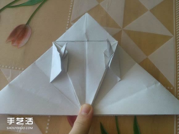 三角钢琴的折纸图解 怎么折立体三角钢琴步骤(图77)