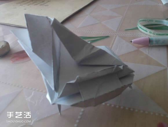 三角钢琴的折纸图解 怎么折立体三角钢琴步骤(图122)