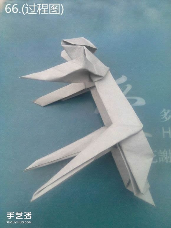 折纸思想者人物雕塑 沉思的人物折纸图解(图70)