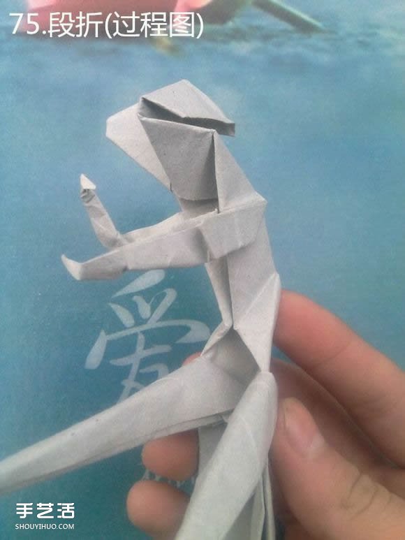 折纸思想者人物雕塑 沉思的人物折纸图解(图79)