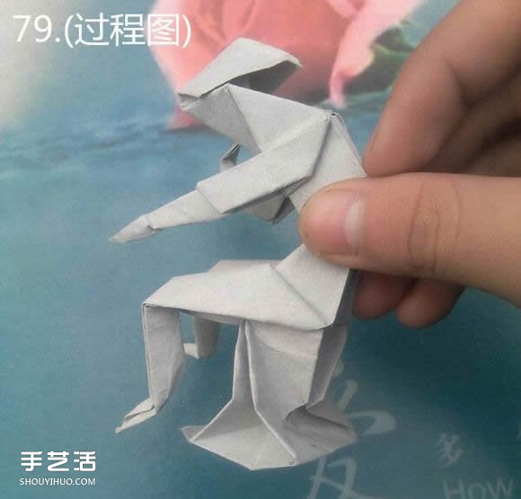 折纸思想者人物雕塑 沉思的人物折纸图解(图83)