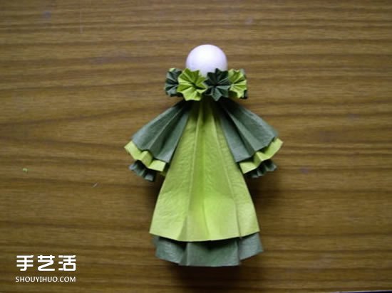 折纸娃娃的制作方法 穿裙子娃娃的折法图解(图18)