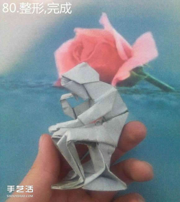 折纸思想者人物雕塑 沉思的人物折纸图解(图84)