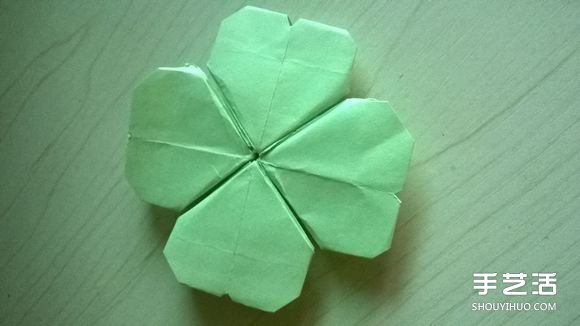 一张纸折四叶草图解 创意四叶草的折法步骤 - 双维造物网