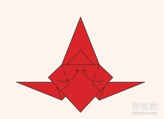 圣诞老人折纸步骤图 手工折纸圣诞老人教程(图12)