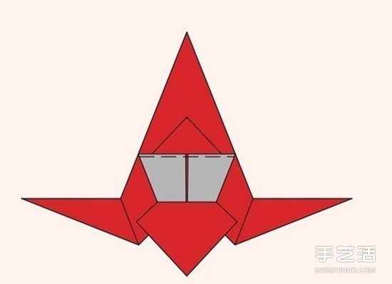 圣诞老人折纸步骤图 手工折纸圣诞老人教程(图13)