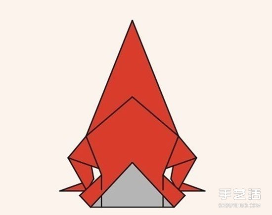 圣诞老人折纸步骤图 手工折纸圣诞老人教程(图32)