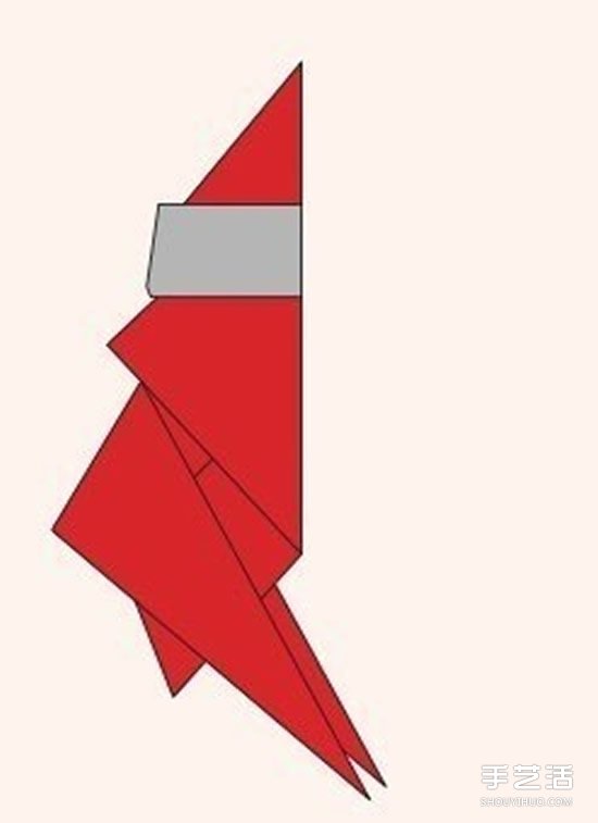 圣诞老人折纸步骤图 手工折纸圣诞老人教程(图23)