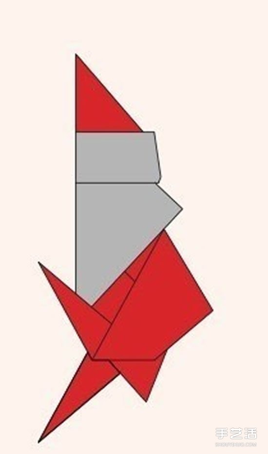 圣诞老人折纸步骤图 手工折纸圣诞老人教程(图25)