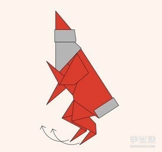 圣诞老人折纸步骤图 手工折纸圣诞老人教程(图39)