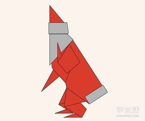 圣诞老人折纸步骤图 手工折纸圣诞老人教程(图41)