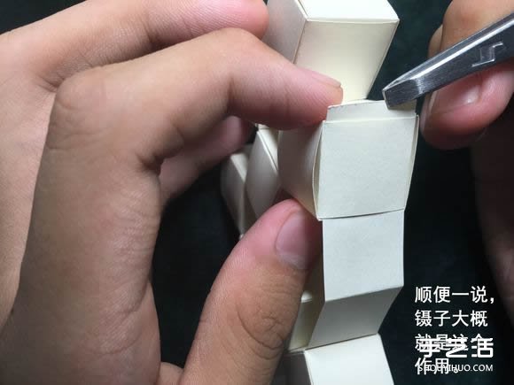 折纸会跳舞的方块图解 跳舞方块玩具的折法(图66)