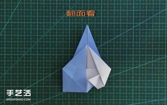 手工折纸女生头像图解 短发女孩的折法步骤图(图20)