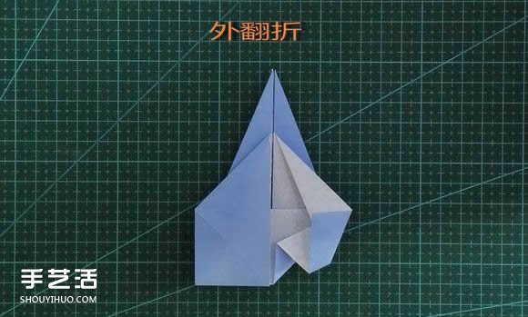 手工折纸女生头像图解 短发女孩的折法步骤图(图21)