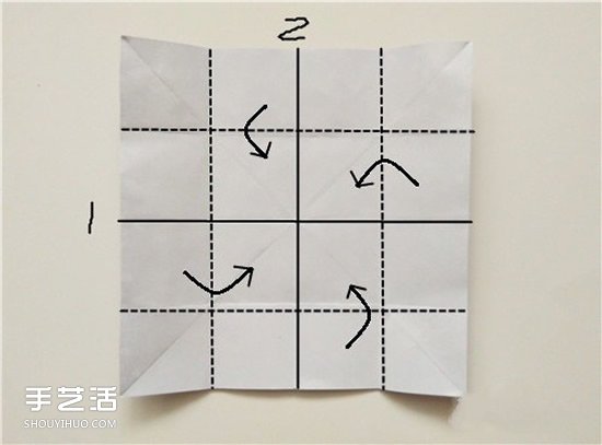 扑克牌黑桃和梅花花色的折纸方法图解(图5)