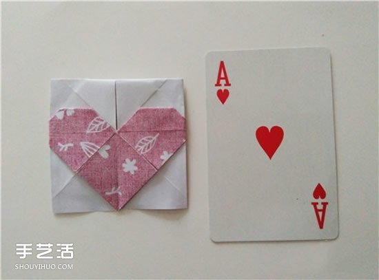 扑克牌方片和红桃花色的折纸方法图解(图39)
