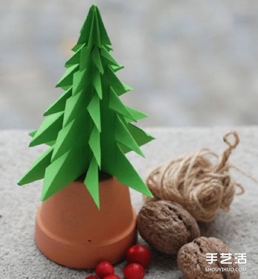 立体圣诞树怎么做 立体圣诞树折纸制作图解 - 双维造物网