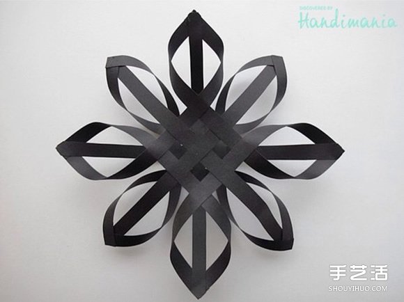 纸条折纸雪花的方法图解 立体雪花的折法步骤 - 双维造物网
