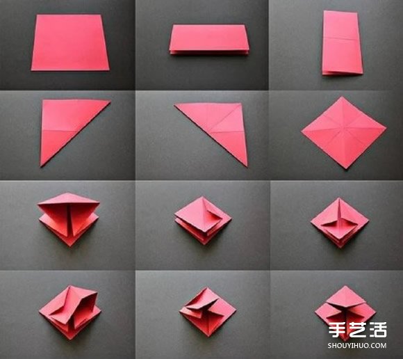 一张纸折纸圣诞树的折法 立体圣诞树折纸图解 - 双维造物网