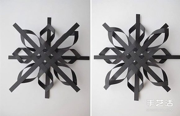 纸条折纸雪花的方法图解 立体雪花的折法步骤(图7)