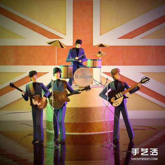 细腻的折纸人偶作品 还组成乐队表演节目哦！ - 双维造物网