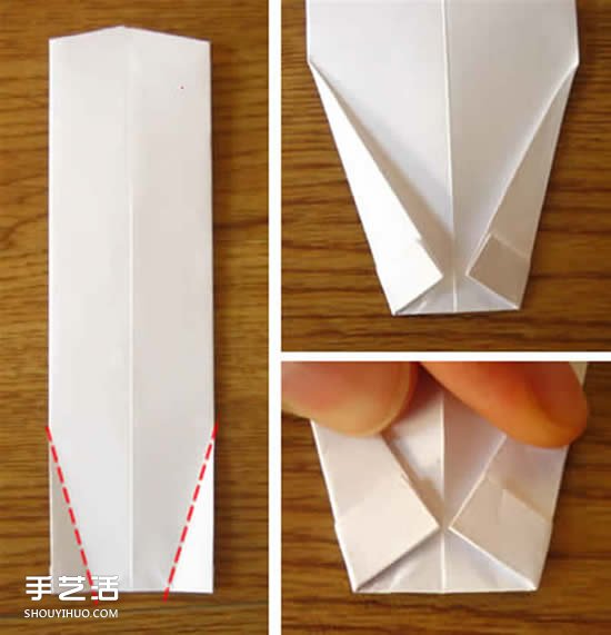 美元折纸短袖T恤的图解教程 自带可爱小领带(图13)