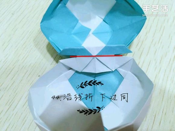 精灵球制作方法教程 手工折精灵球的折法图解(图47)
