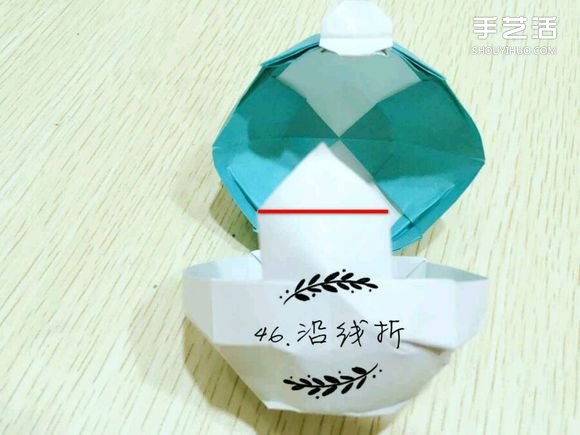 精灵球制作方法教程 手工折精灵球的折法图解(图49)