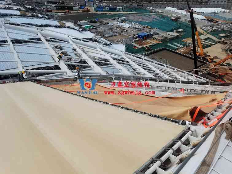 郑州中原高铁港数字展贸城ETFE膜结构 PTFE膜结构项目 郑州中原高铁港数字展贸城ETFE膜结构 PTFE膜结构项目