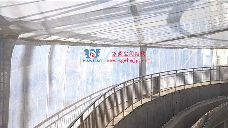 格尔木工业园ETFE膜结构污水池加盖工程 格尔木工业园ETFE膜结构污水池加盖工程