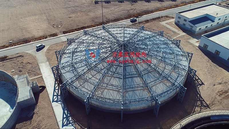 格尔木工业园ETFE膜结构污水池加盖工程 格尔木工业园ETFE膜结构污水池加盖工程