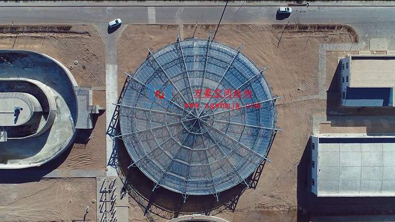 格尔木工业园ETFE膜结构污水池加盖工程 格尔木工业园ETFE膜结构污水池加盖工程