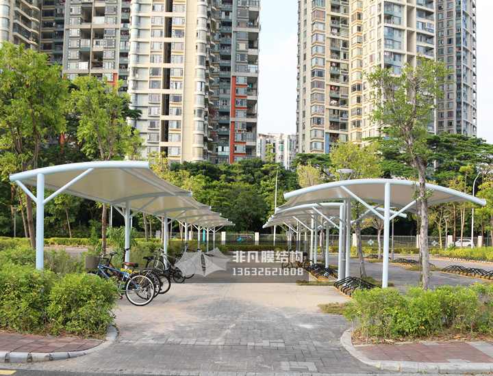 TC033 自行车膜结构停车棚 香港中文大学深圳附属医院
