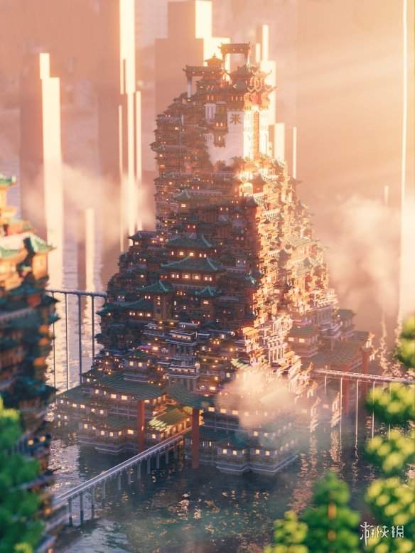 《我的世界》建筑大佬分享自制神作:中式赛博超惊艳!(图3) 《我的世界》建筑大佬分享自制神作:中式赛博超惊艳!(图3)