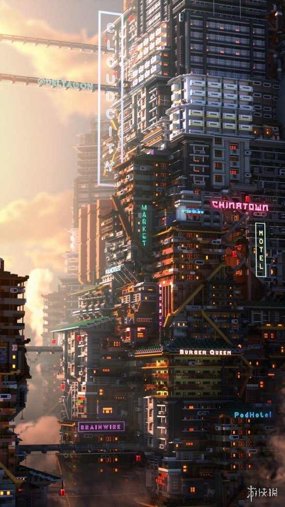 《我的世界》建筑大佬分享自制神作:中式赛博超惊艳!(图6) 《我的世界》建筑大佬分享自制神作:中式赛博超惊艳!(图6)