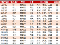 2022年2月开市黄道吉日一览表 - 和炁风水堂