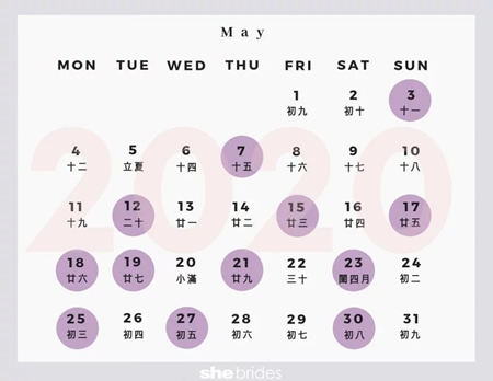 2020年5月结婚黄道吉日(图1)
