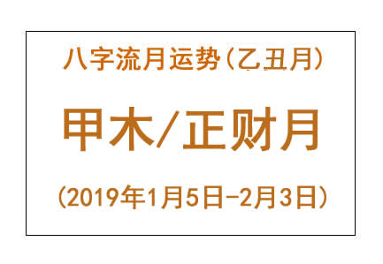 2019年八字乙丑月运势：甲木/正财月(图1)