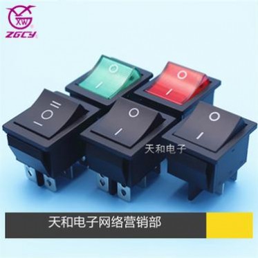 KCD4 XW-604 4脚2档 6脚3档 黑色 带灯绿红色 双刀电源船型开关 KCD4 XW-604 4脚2档 6脚3档 黑色 带灯绿红色 双刀电源船型开关