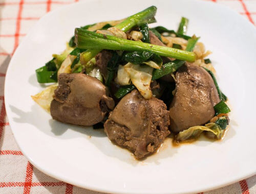 韭菜爆炒鸡肝 韭菜爆炒鸡肝