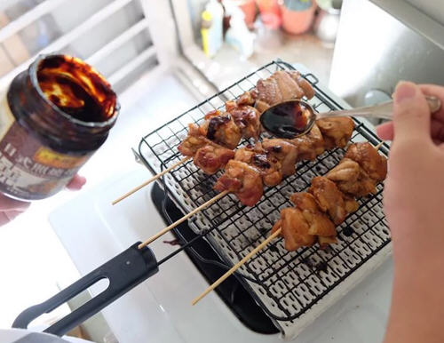 上班族便当：烤鸡肉串